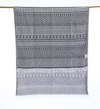 Load image into Gallery viewer, Black Aztec Turkish Beach Towel 