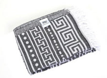 Load image into Gallery viewer, Black Aztec Turkish Towel 