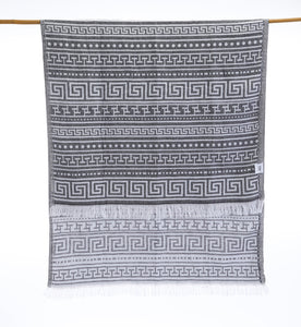 Black Aztec Turkish Beach Towel 