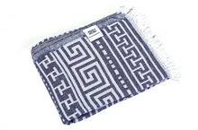 Load image into Gallery viewer, Blue Aztec Turkish Towel