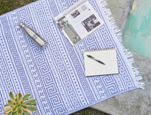 Load image into Gallery viewer, Blue Aztec Turkish Towel