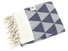 Load image into Gallery viewer, Dark Blue Pyramid Turkish Towel